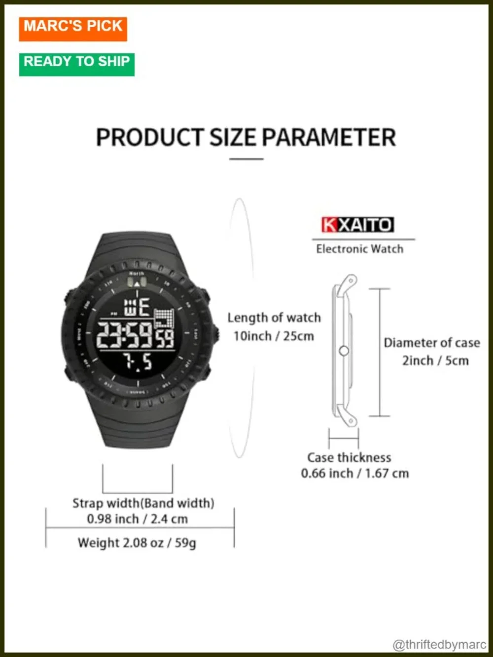 Military Digital Watch with Stopwatch Alarm Date Multi Function Men's Waterproof